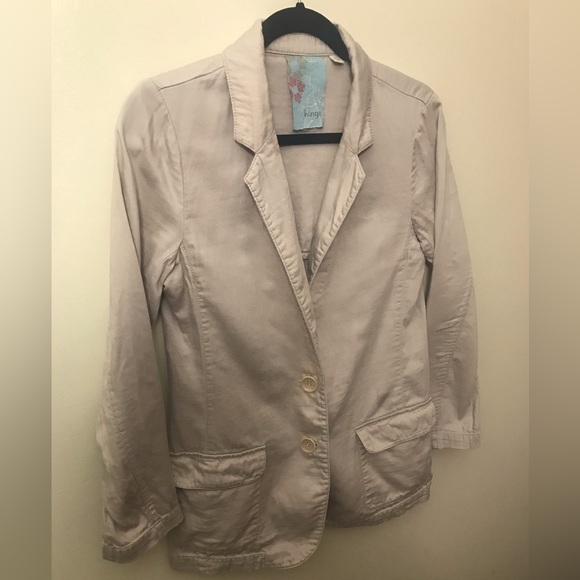 HINGE Nordstrom Womens Cotton Khaki Utility Blazer Jacket Shacket Size Small - Picture 5 of 11